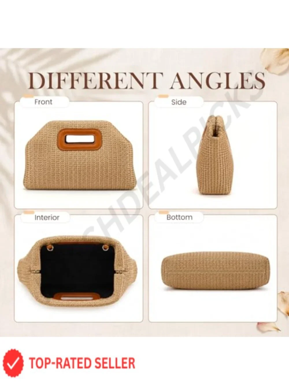 Raffia Clutch Straw Crossbody Bag Women Woven Purse